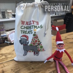 Personalised Dog Santa Sack - Weimaraner - Wally Design